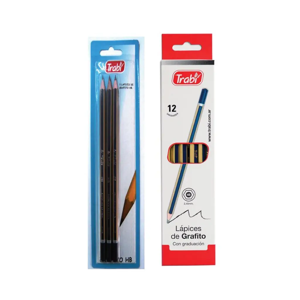 Lápices de Grafito de Madera Graduados x12