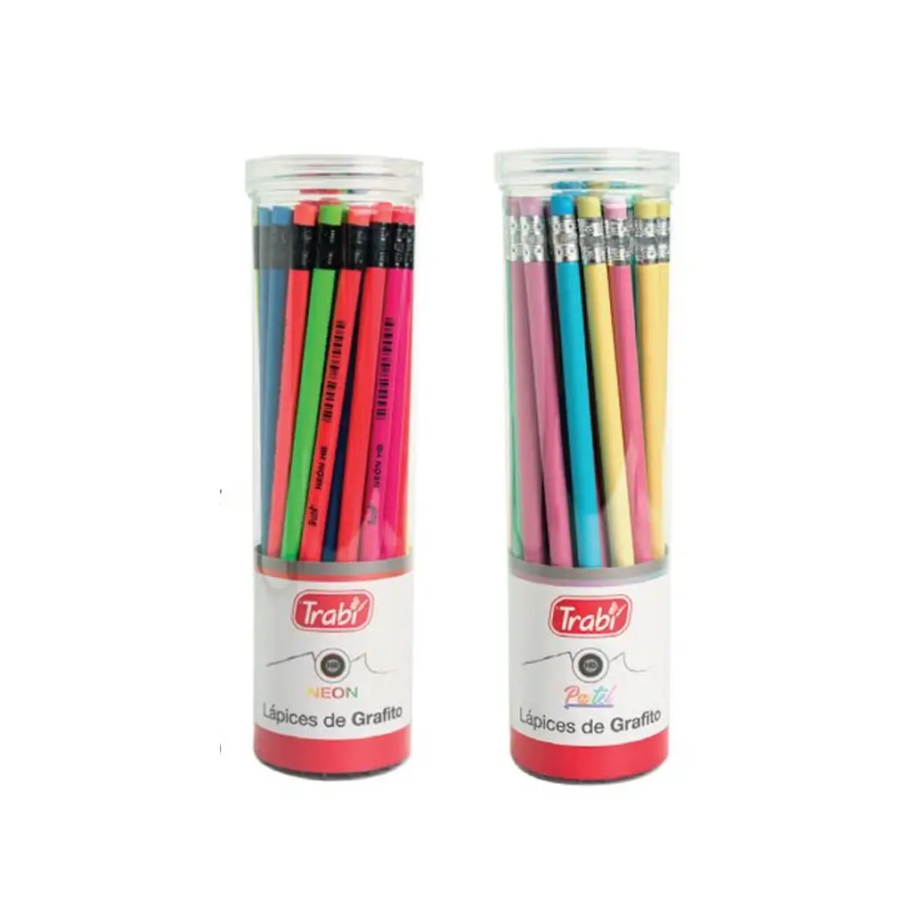 Lápices de Grafito de Resina Plástica - Tubo x36